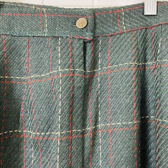 Vintage Harve Benard Suit Jacket 10 and Skirt 14 Womens Green Plaid Wool - Picture 7 of 8